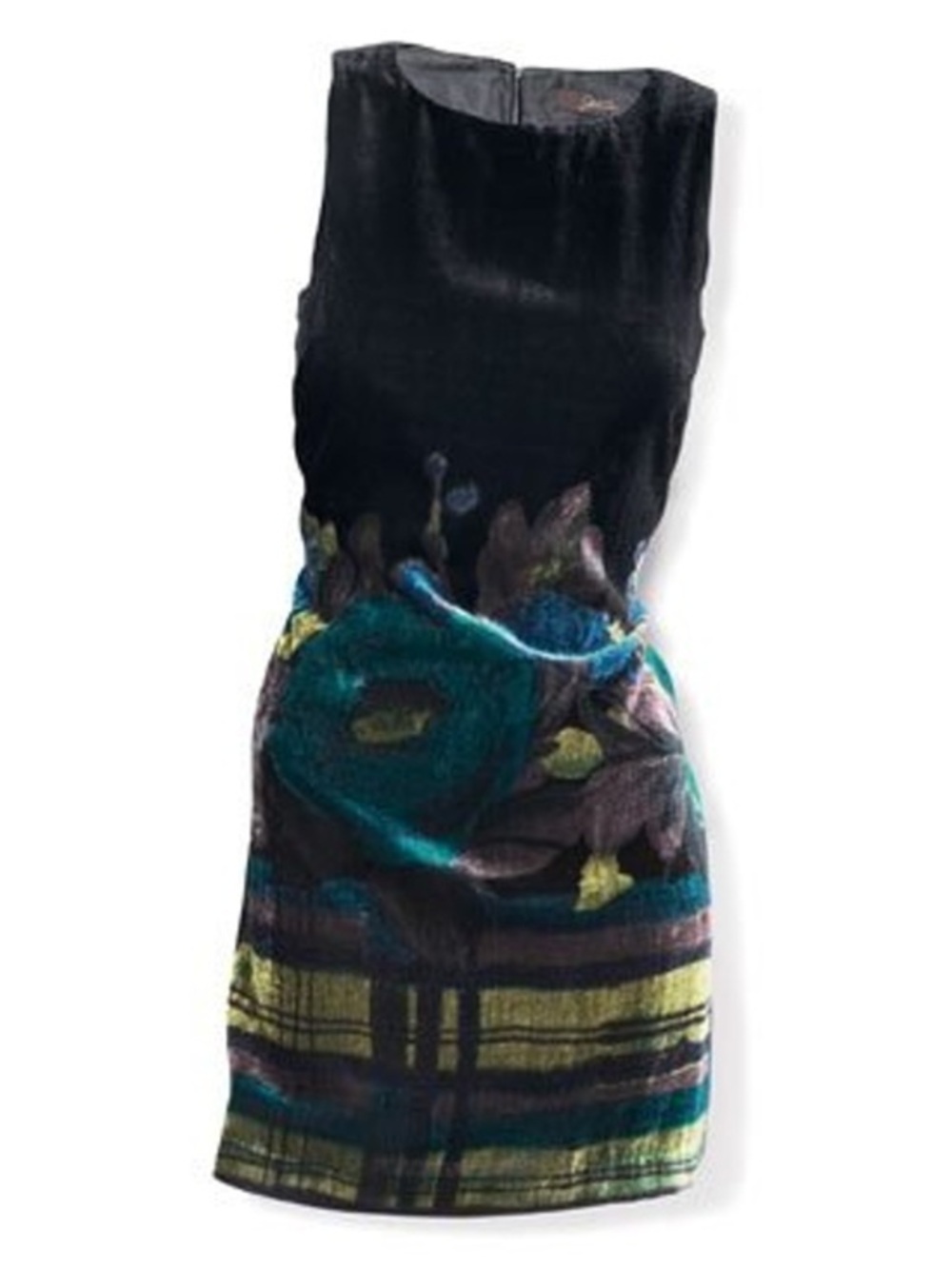 Jessica Velvet Winter Floral & Stripe Sheath Dress